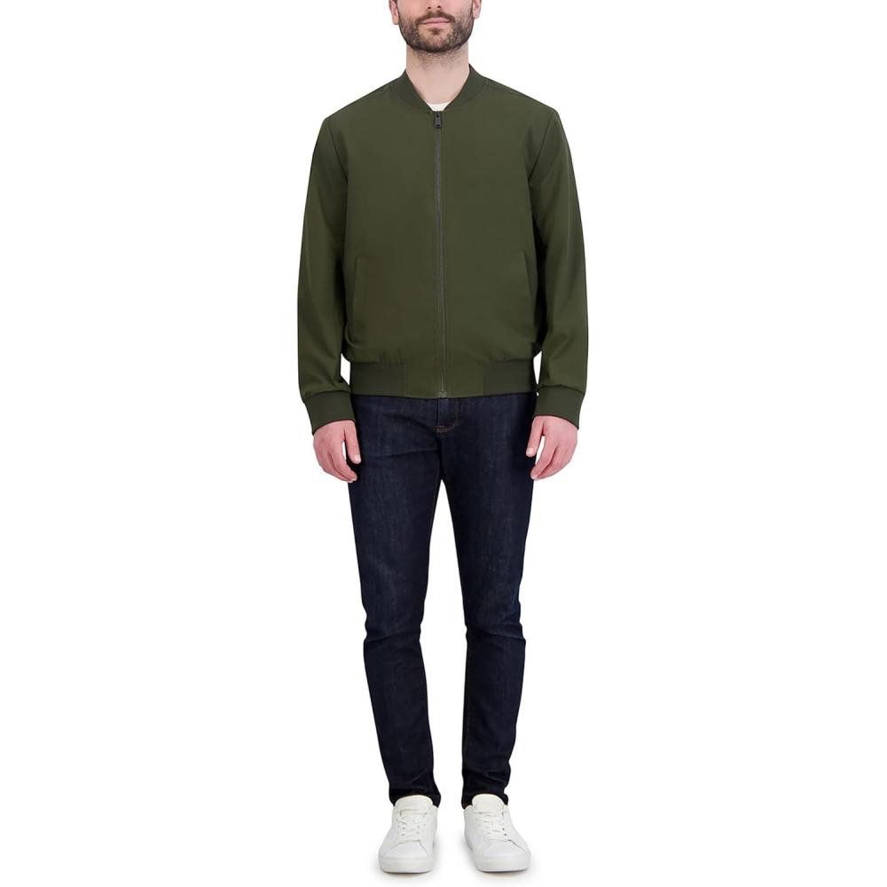 imageCole Haan Mens Comfortable Casual Classic Soft Rain CoatOlive
