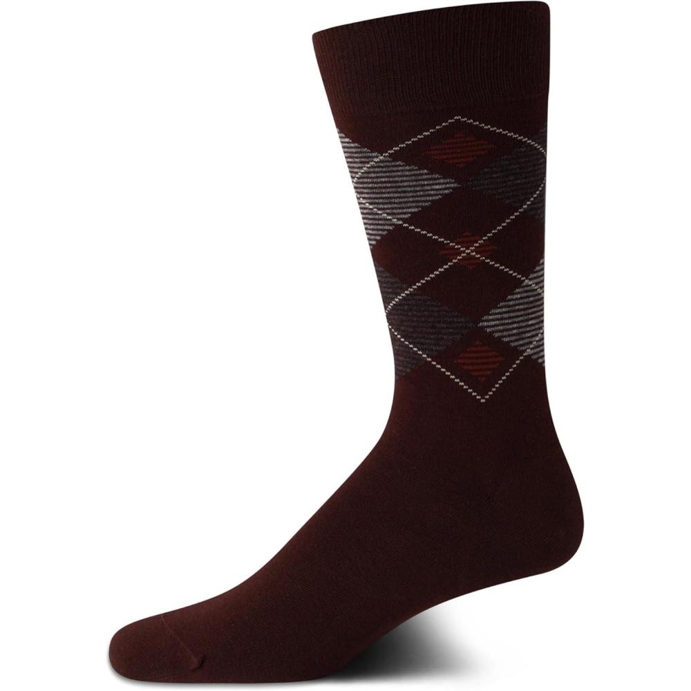 imageCole Haan Mens Dress Socks  Breathable Comfort Stretch CrewLength Work Socks for Men for Business Formal Wear Sizes 712Brown Diamond