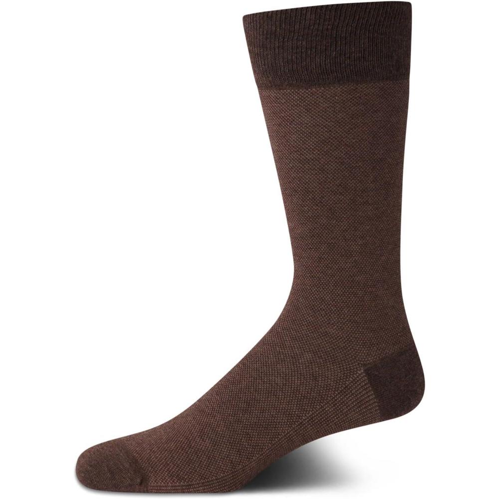 imageCole Haan Mens Dress Socks  Breathable Comfort Stretch CrewLength Work Socks for Men for Business Formal Wear Sizes 712Brown Heather