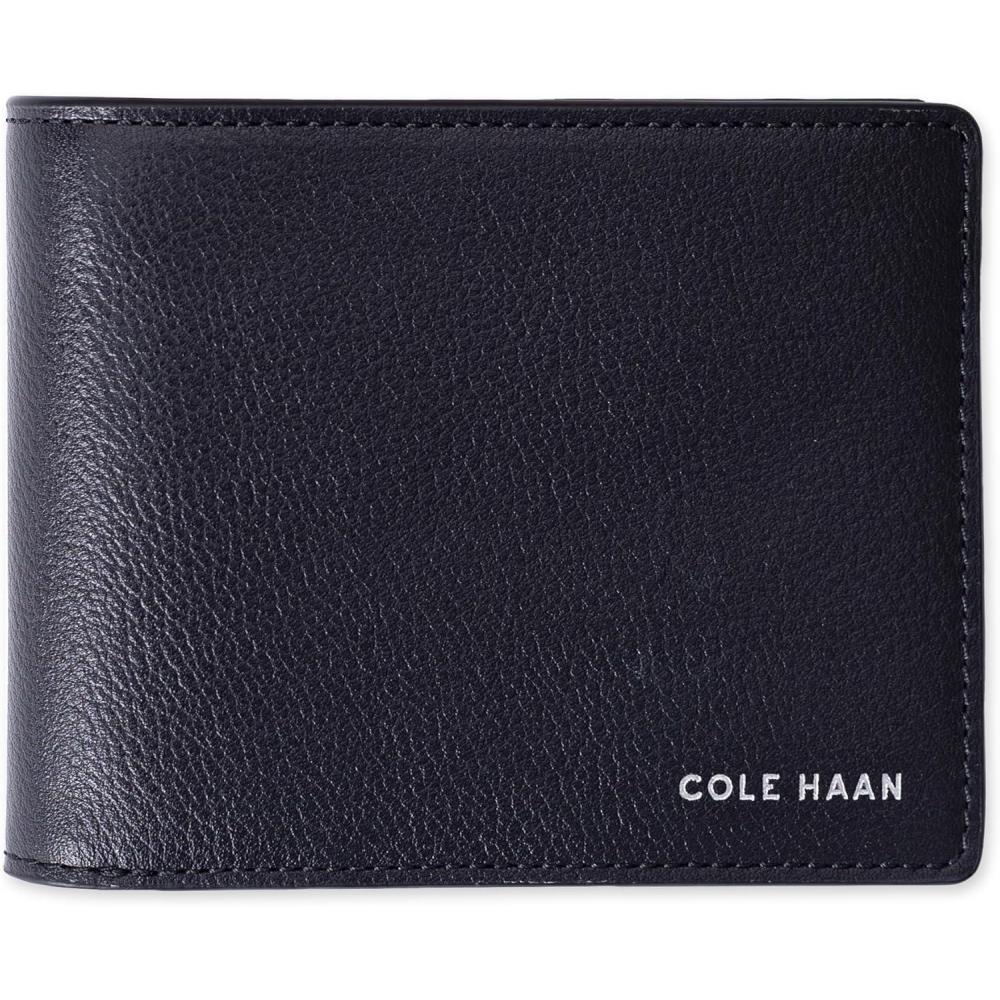 imageCole Haan Mens Leather Everyday Bifold RFID WalletBlack XCapacity