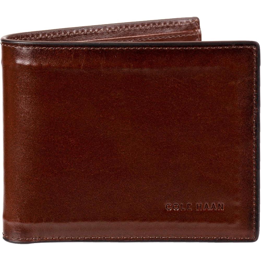 imageCole Haan Mens Leather Everyday Bifold RFID WalletTan Stitch