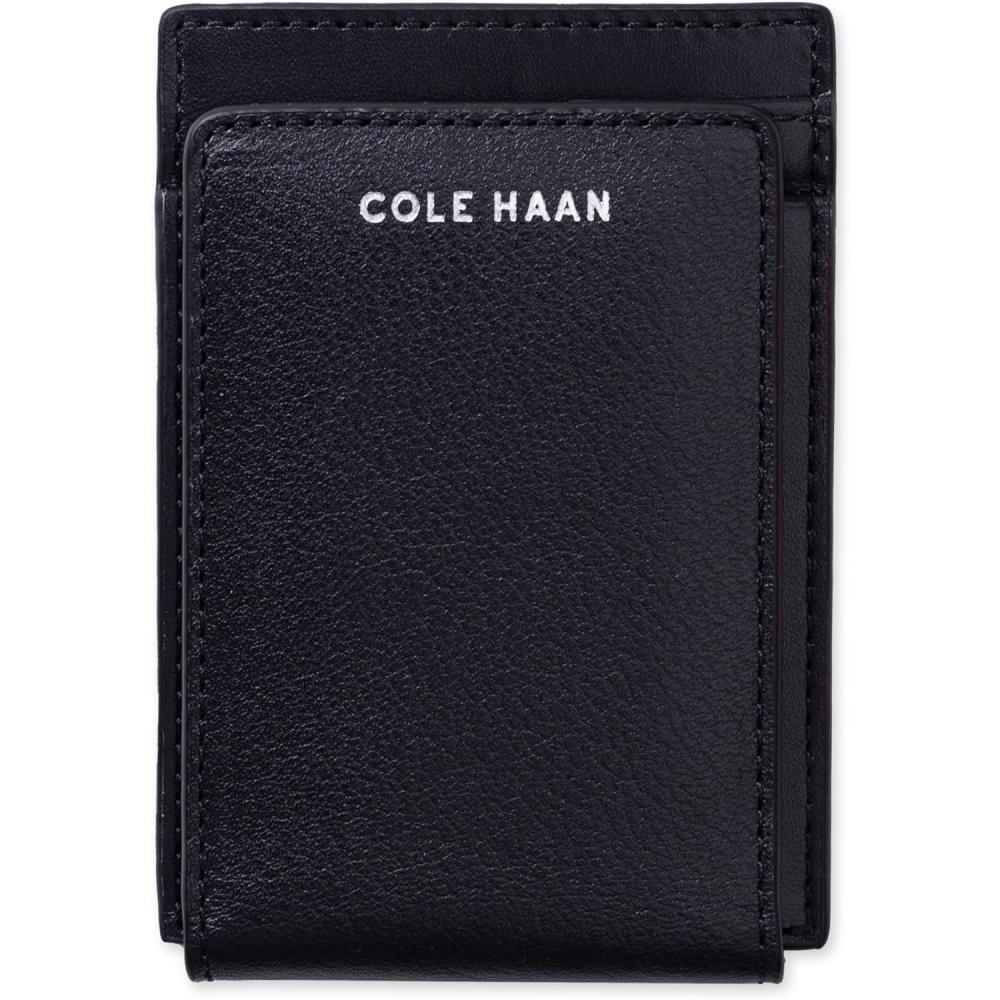 imageCole Haan Mens Leather Slim Magnetic Front Pocket RFID WalletBlack