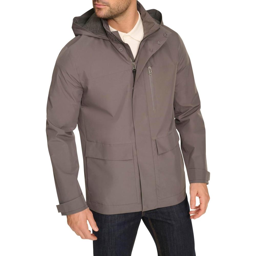 imageCole Haan Mens Long Sleeve Soft Rain ParkaGrey