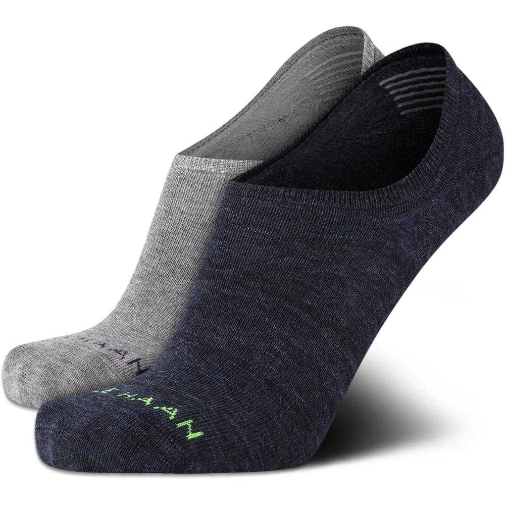 imageCole Haan Mens No Show Socks  2 Pack Breathable Cotton Invisible Liner Low Cut Socks for Men with Heel Grip Sizes 712Assorted