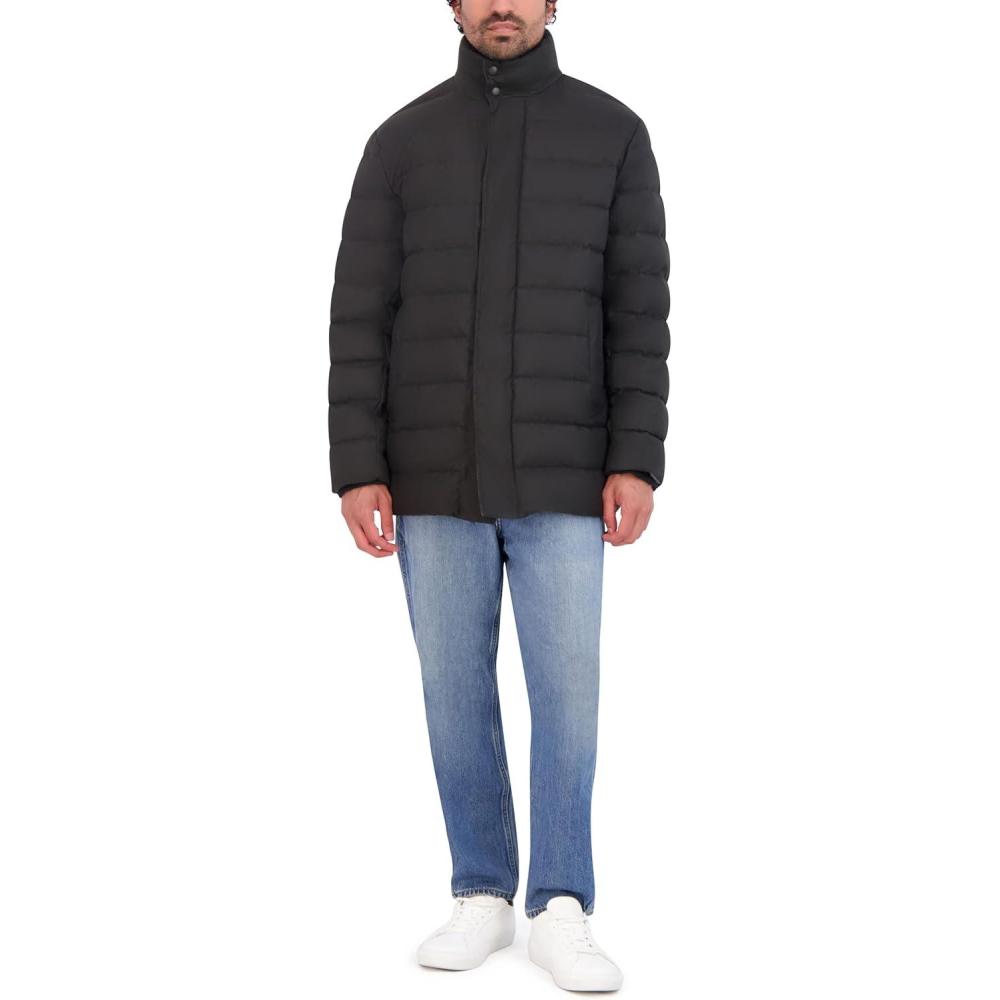 imageCole Haan Mens Quilted Jacket with Light Weight BibCharcoal