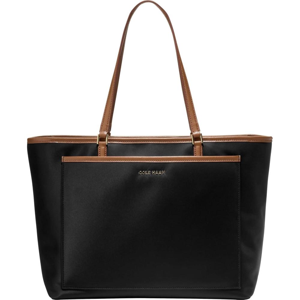imageCole Haan The Elyse Nylon ToteBlackCh Gldn Hone