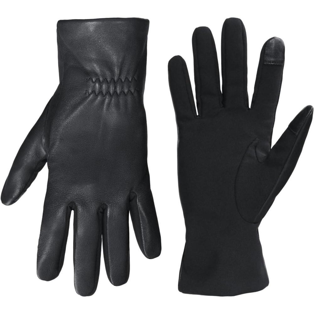 imageCole Haan Womens Elastic Stretch Palm GloveCaviar