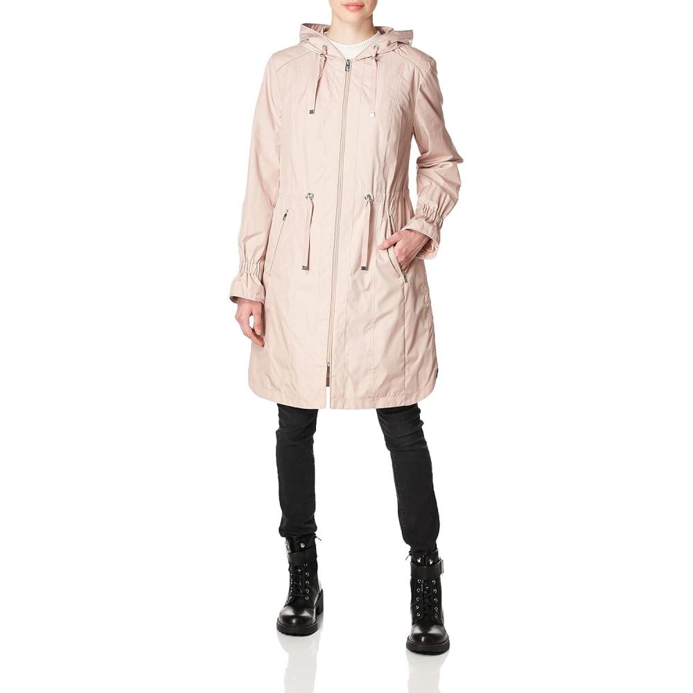 imageCole Haan Womens Hooded Anorack Rain CoatCanyon Rose