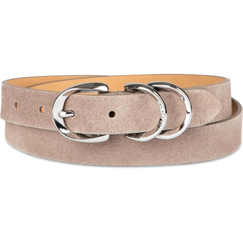 imageCole Haan Womens Metal Loop Skinny Dress BeltGray Suede