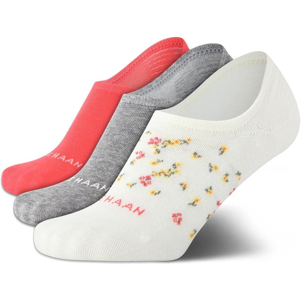 imageCole Haan Womens No Show Socks  3 Pack Soft Cushion Invisible Low Liner Socks for Flats Loafers Boat Shoes Size 410Ivory Assorted