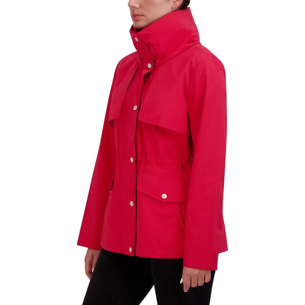 imageCole Haan Womens Short Packable Rain JacketRed