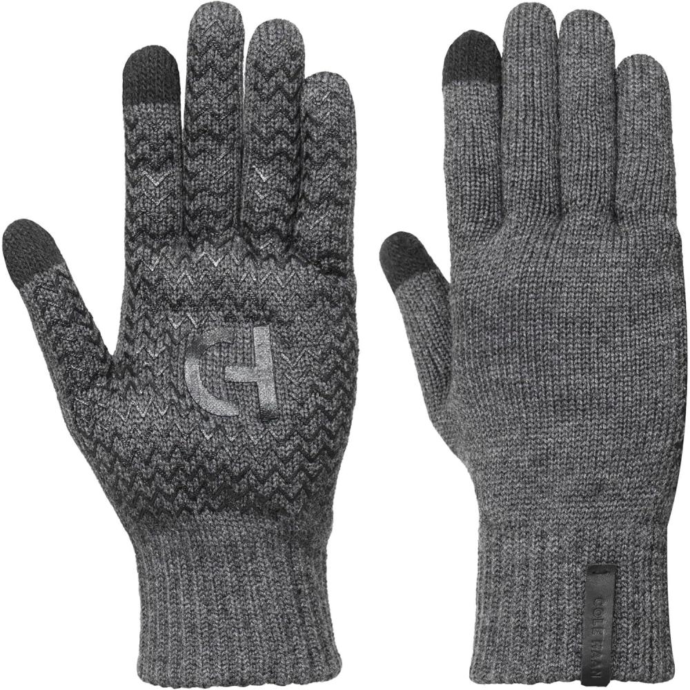 imageCole Haan mens Knit Winter Gloves With Touchscreen Thumb and Index FingerGuaranteed Grey