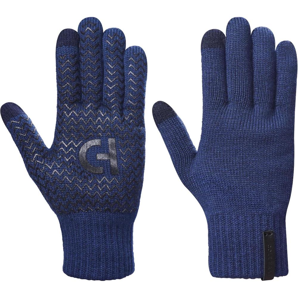 imageCole Haan mens Knit Winter Gloves With Touchscreen Thumb and Index FingerNavy Blazer