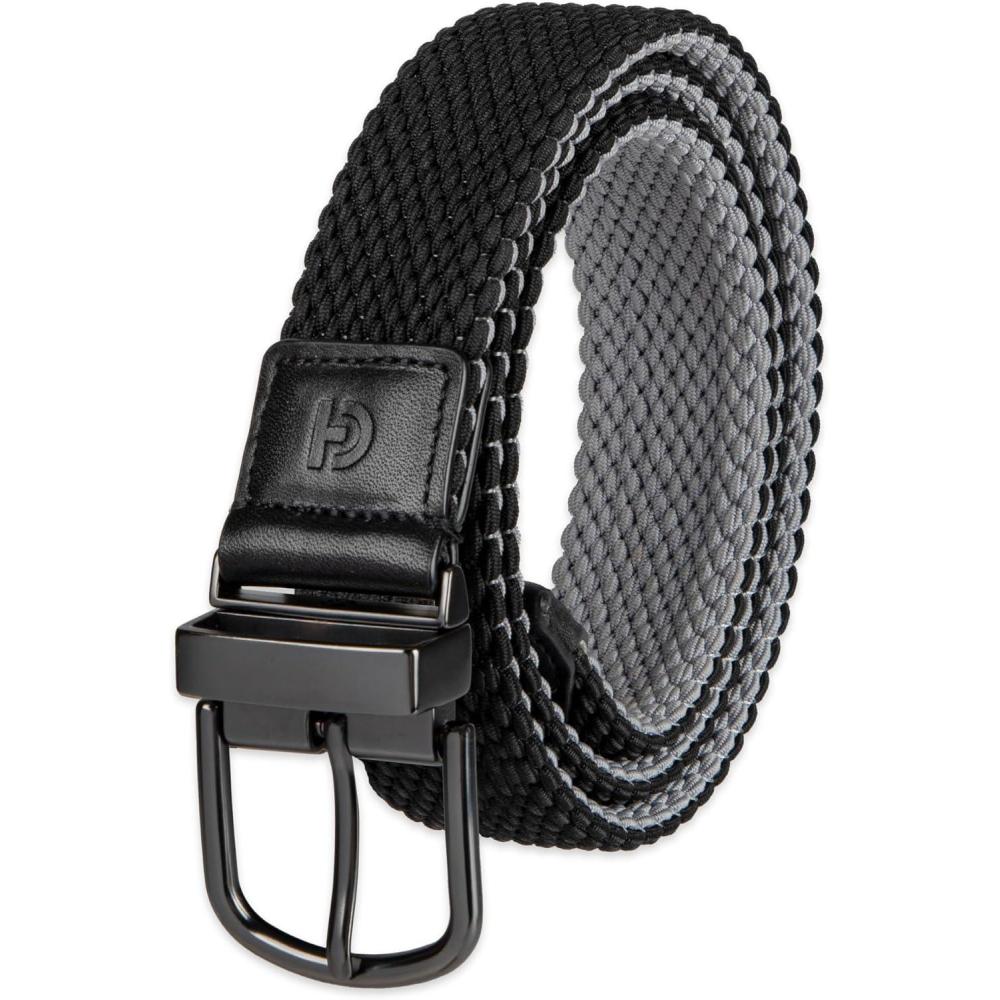 imageCole Haan mens Reversible Stretch Fabric BeltBlackGray