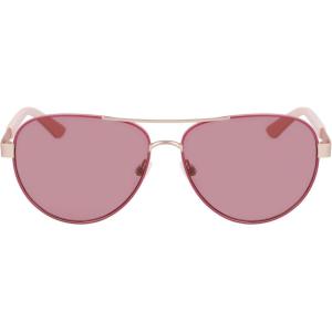 COLE HAAN CH6501 Polarized Pilot Sunglasses, Rose, 58/13/140