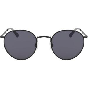 COLE HAAN CH6502 Polarized Round Sunglasses, Black, 53/21/140