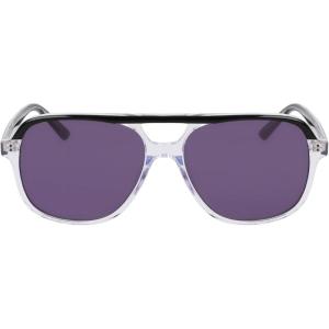 COLE HAAN CH6504 Polarized Pilot Sunglasses, Black, 57/15/145
