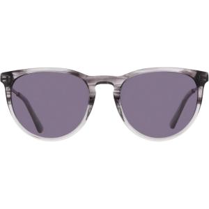 COLE HAAN CH6507 Polarized Panto Sunglasses, Smoke Horn, 54/19/145