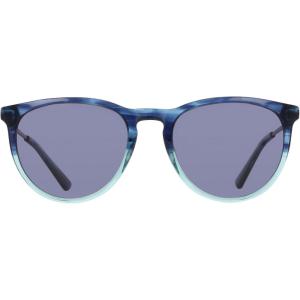 COLE HAAN CH6507 Polarized Panto Sunglasses, Teal Horn, 54/19/145