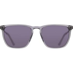 COLE HAAN Men’s CH6085 Polarized Square Sunglasses, Smoke Crystal, 55/18/140