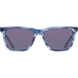COLE HAAN Men’s CH6086 Polarized Square Sunglasses, Navy Horn, 54/17/145