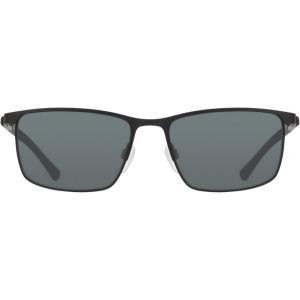 COLE HAAN Men’s CH6087 Polarized Rectangular Sunglasses, Black, 56/17/140