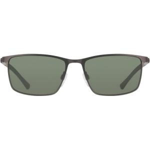 COLE HAAN Men’s CH6087 Polarized Rectangular Sunglasses, Gunmetal, 56/17/140
