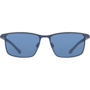 COLE HAAN Men’s CH6087 Polarized Rectangular Sunglasses, Navy, 56/17/140