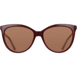 COLE HAAN Women’s CH7088 Polarized Cat Eye Sunglasses, Burgundy, 56/16/140