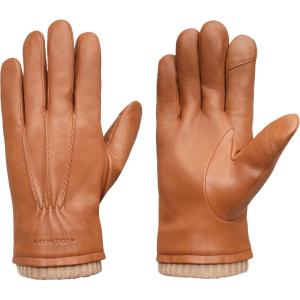 Cole Haan Men Premium Leather Gloves With Touchscreen Thumb and Index Finger(British Tan)