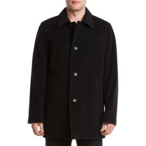 Cole Haan Men’s Cashmere Blend Single Breasted Classic Coat With Shirt Collar(Charcoal)