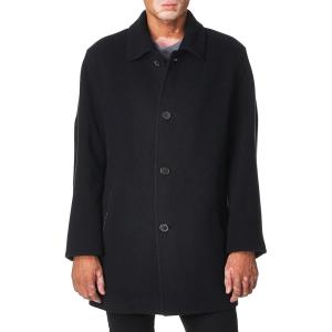 Cole Haan Men’s Cashmere Blend Single Breasted Classic Coat With Shirt Collar(Navy)