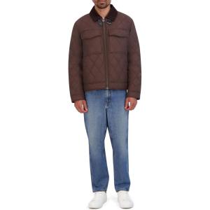 Cole Haan Men’s Diamond Quilt Long Sleeve Casual Jacket(Wren)