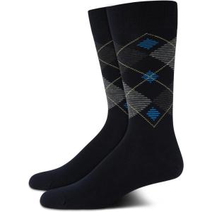 Cole Haan Mens Dress Socks – 2 Pack Lightweight Stretch Soft Cotton Work Socks for Men for Casual Business & Formal attire(Navy Argyle)