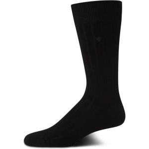 Cole Haan Mens Dress Socks – Breathable Comfort Stretch Crew-Length Work Socks for Men for Business Formal Wear (Sizes: 7-12)(All Black)