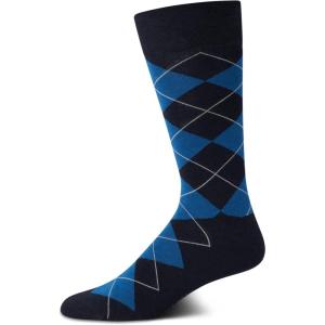 Cole Haan Mens Dress Socks – Breathable Comfort Stretch Crew-Length Work Socks for Men for Business Formal Wear (Sizes: 7-12)(Blue Argyle)