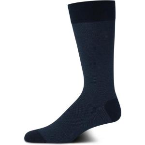 Cole Haan Mens Dress Socks – Breathable Comfort Stretch Crew-Length Work Socks for Men for Business Formal Wear (Sizes: 7-12)(Blueblue)