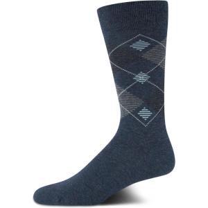 Cole Haan Mens Dress Socks – Breathable Comfort Stretch Crew-Length Work Socks for Men for Business Formal Wear (Sizes: 7-12)(Dark Blue Argyle)