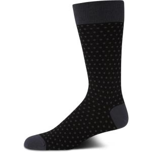 Cole Haan Mens Dress Socks – Breathable Comfort Stretch Crew-Length Work Socks for Men for Business Formal Wear (Sizes: 7-12)(Grey Dots)