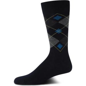 Cole Haan Mens Dress Socks – Breathable Comfort Stretch Crew-Length Work Socks for Men for Business Formal Wear (Sizes: 7-12)(Navy Argyle)