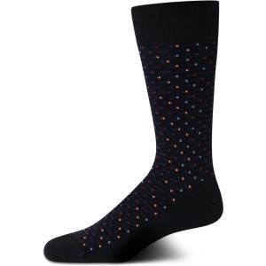 Cole Haan Mens Dress Socks – Breathable Comfort Stretch Crew-Length Work Socks for Men for Business Formal Wear (Sizes: 7-12)(Navy Block)