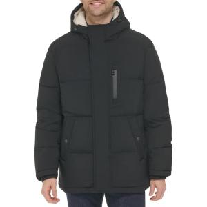 Cole Haan Men’s Essential Sherpa Lined Puffer Jacket(Black)