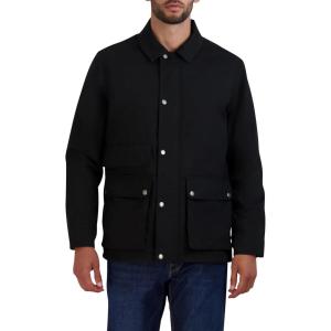 Cole Haan Men’s Everyday Comfortable Waxed Rain Jacket(Black)
