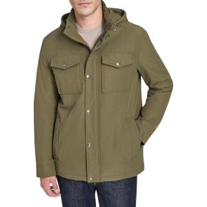 Cole Haan Men’s Everyday Cotton-Touch Field Jacket with Quilted Lining(Olive)