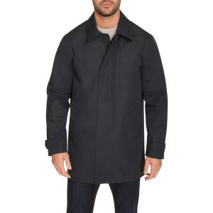 Cole Haan Men’s Front Zip Water Resistant Rain Jacket(Navy)
