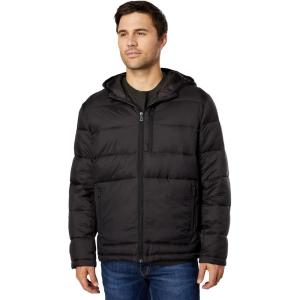 Cole Haan Men’s Hooded Nylon Puffer Jacket(Black)