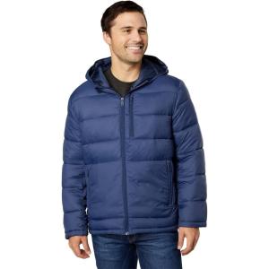 Cole Haan Men’s Hooded Nylon Puffer Jacket(Navy)