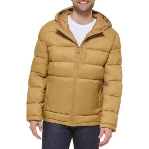Cole Haan Men’s Hooded Nylon Puffer Jacket(Sand)