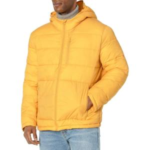 Cole Haan Men’s Hooded Nylon Puffer Jacket(Yellow)