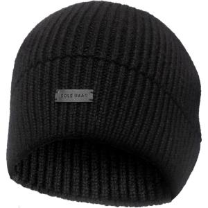 Cole Haan Men’s Knit Beanie-No Cuff Design(Caviar)